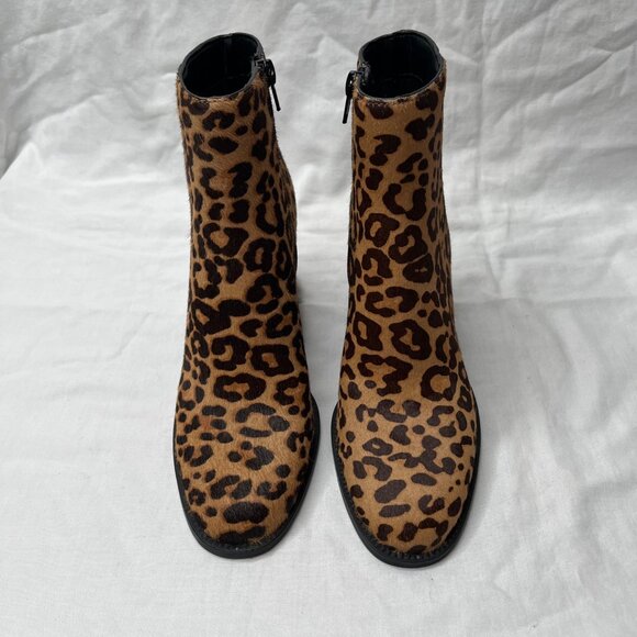 Steve Madden Womens Jozie Leopard Print Calf Hair Ankle Booties Size 6.5 M - Picture 7 of 9